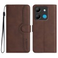 For Infinix Smart 7 Heart Pattern Skin Feel Leather Phone Case(Brown)