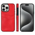 For iPhone 15 Pro Max Litchi Leather Skin Card Slots Phone Case(Red)