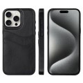 For iPhone 15 Pro Litchi Leather Skin Card Slots Phone Case(Black)