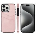 For iPhone 15 Pro Litchi Leather Skin Card Slots Phone Case(Rose Gold)