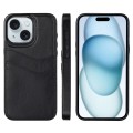 For iPhone 15 Plus Litchi Leather Skin Card Slots Phone Case(Black)