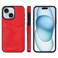 For iPhone 15 Litchi Leather Skin Card Slots Phone Case(Red)