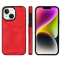 For iPhone 14 Litchi Leather Skin Card Slots Phone Case(Red)