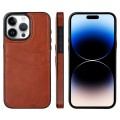 For iPhone 14 Pro Litchi Leather Skin Card Slots Phone Case(Brown)
