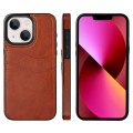 For iPhone 13 Litchi Leather Skin Card Slots Phone Case(Brown)