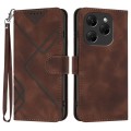 For Tecno Spark 20 Pro Line Pattern Skin Feel Leather Phone Case(Coffee)