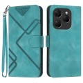 For Tecno Spark 20 Pro Line Pattern Skin Feel Leather Phone Case(Light Blue)