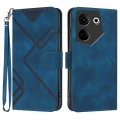 For Tecno Camon 20/20 Pro 4G Line Pattern Skin Feel Leather Phone Case(Royal Blue)
