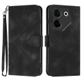 For Tecno Camon 20/20 Pro 4G Line Pattern Skin Feel Leather Phone Case(Black)