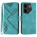 For Tecno Camon 20/20 Pro 4G Line Pattern Skin Feel Leather Phone Case(Light Blue)