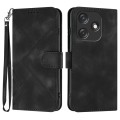 For Tecno Spark 10C Line Pattern Skin Feel Leather Phone Case(Black)