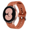 For Samsung Galaxy Watch 6 Skull Flower Embossed Silicone Watch Band(Brown)