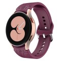 For Samsung Galaxy Watch 6 Ethnic Style Flowers Embossed Silicone Watch Band(Wine Red)