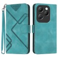 For Infinix Hot 40 Line Pattern Skin Feel Leather Phone Case(Light Blue)