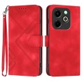 For Infinix Hot 40i Line Pattern Skin Feel Leather Phone Case(Red)