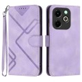 For Infinix Hot 40i Line Pattern Skin Feel Leather Phone Case(Light Purple)
