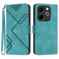 For Infinix Hot 40i Line Pattern Skin Feel Leather Phone Case(Light Blue)