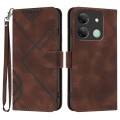 For Infinix Smart 7 HD Line Pattern Skin Feel Leather Phone Case(Coffee)