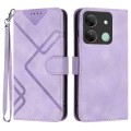 For Infinix Smart 7 HD Line Pattern Skin Feel Leather Phone Case(Light Purple)