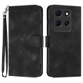 For Infinix Note 30 5G Line Pattern Skin Feel Leather Phone Case(Black)