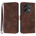 For Infinix Note 30 4G Line Pattern Skin Feel Leather Phone Case(Coffee)