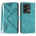 For Infinix Note 30 4G Line Pattern Skin Feel Leather Phone Case(Light Blue)