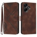 For Infinix Hot 30i Line Pattern Skin Feel Leather Phone Case(Coffee)