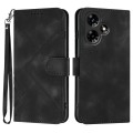 For Infinix Hot 30 Line Pattern Skin Feel Leather Phone Case(Black)