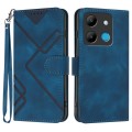 For Infinix Smart 7 Line Pattern Skin Feel Leather Phone Case(Royal Blue)