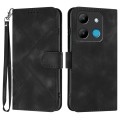 For Infinix Smart 7 Line Pattern Skin Feel Leather Phone Case(Black)