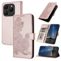 For Tecno Spark 20 Pro Datura Flower Embossed Flip Leather Phone Case(Rose Gold)
