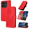 For Tecno Spark Go 2024 Datura Flower Embossed Flip Leather Phone Case(Red)