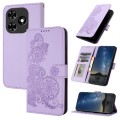 For Tecno Spark Go 2024 Datura Flower Embossed Flip Leather Phone Case(Purple)