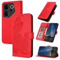For Tecno Camon 20 Premier Datura Flower Embossed Flip Leather Phone Case(Red)