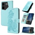 For Tecno Camon 20/20 Pro 4G Datura Flower Embossed Flip Leather Phone Case(Light blue)