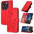 For Infinix Hot 40 Datura Flower Embossed Flip Leather Phone Case(Red)