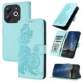 For Infinix Smart 8 Datura Flower Embossed Flip Leather Phone Case(Light blue)