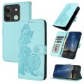 For Infinix Smart 7 HD Datura Flower Embossed Flip Leather Phone Case(Light blue)