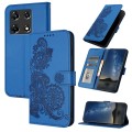For Infinix Note 30 Pro Datura Flower Embossed Flip Leather Phone Case(Blue)