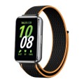 For Samsung Galaxy Fit 3 Woven Nylon Loop Watch Band(Black Orange)