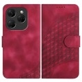 For Tecno Spark 20 Pro YX0060 Elephant Head Embossed Phone Leather Case with Lanyard(Rose Red)