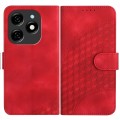 For Tecno Spark 20 YX0060 Elephant Head Embossed Phone Leather Case with Lanyard(Red)