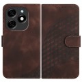 For Tecno Spark 20 YX0060 Elephant Head Embossed Phone Leather Case with Lanyard(Coffee)