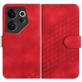 For Tecno Camon 20 Premier YX0060 Elephant Head Embossed Phone Leather Case with Lanyard(Red)