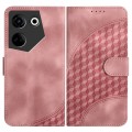 For Tecno Camon 20/20 Pro 4G YX0060 Elephant Head Embossed Phone Leather Case with Lanyard(Pink)