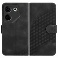 For Tecno Camon 20/20 Pro 4G YX0060 Elephant Head Embossed Phone Leather Case with Lanyard(Black)