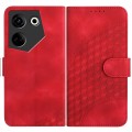 For Tecno Camon 20/20 Pro 4G YX0060 Elephant Head Embossed Phone Leather Case with Lanyard(Red)