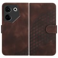 For Tecno Camon 20/20 Pro 4G YX0060 Elephant Head Embossed Phone Leather Case with Lanyard(Coffee)