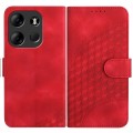 For Tecno Spark Go 2023 YX0060 Elephant Head Embossed Phone Leather Case with Lanyard(Red)