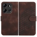 For Tecno Spark Go 2023 YX0060 Elephant Head Embossed Phone Leather Case with Lanyard(Coffee)